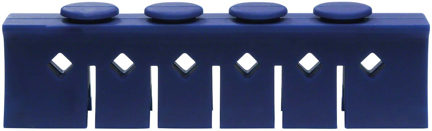 Silikon-Steg Niederhalter blau, für 6 Instrumente, 3029S+Clip
