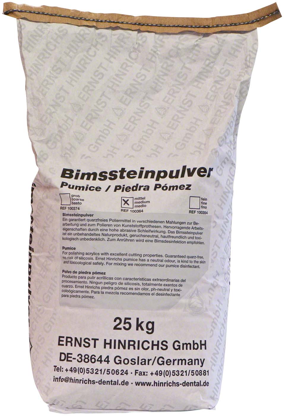 Bimssteinpulver **Sack** 25 kg mittel